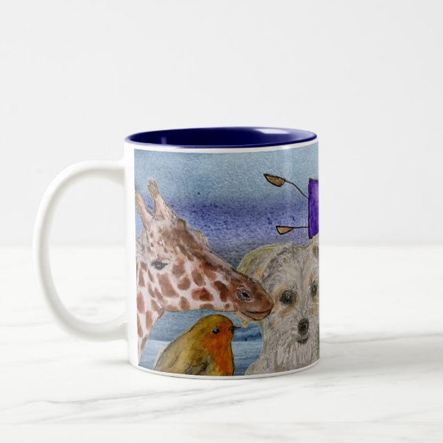 De Café Em Dois Tons Caneca #4 Joanna Voando Sobre Animais (Esquerda)