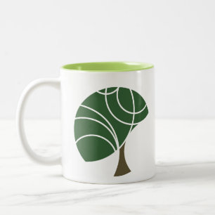De Café Em Dois Tons Caneca abstrata da árvore