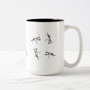 De Café Em Dois Tons Caneca abstrata da louva-a-deus Praying