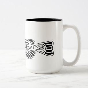 De Café Em Dois Tons Caneca abstrata do peixe-gato