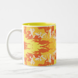 De Café Em Dois Tons Caneca Abstrata Golden Ember