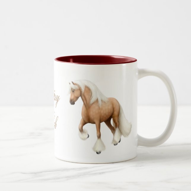 De Café Em Dois Tons Caneca aciganada do cavalo da espiga (Direita)
