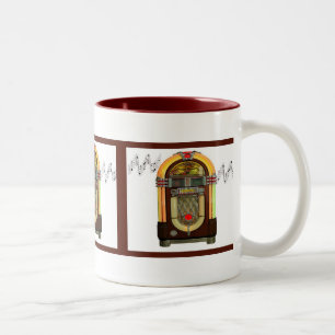 De Café Em Dois Tons Caneca acima crescida do jukebox