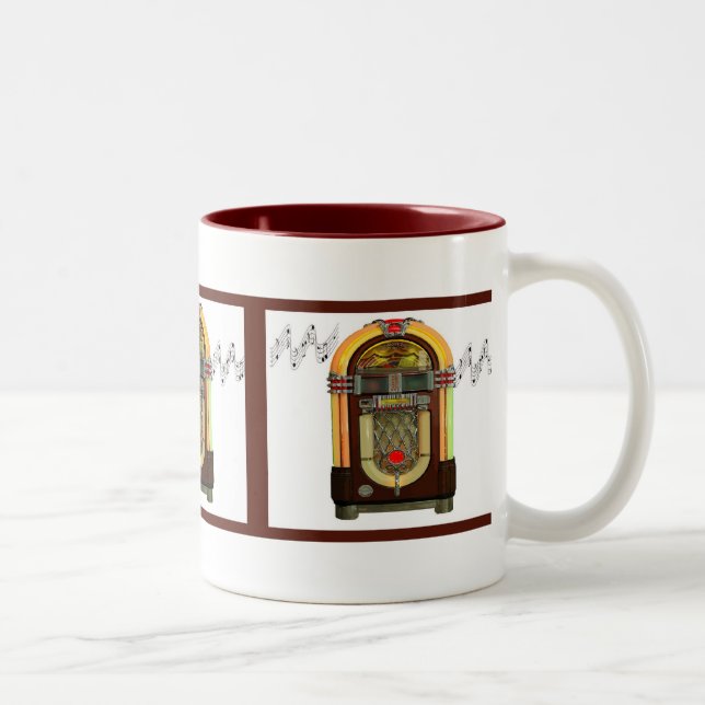 De Café Em Dois Tons Caneca acima crescida do jukebox (Direita)
