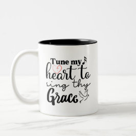 De Café Em Dois Tons Caneca "Afine Meu Coração para Cantar Tua Graça"