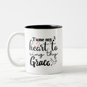 De Café Em Dois Tons Caneca "Afine Meu Coração para Cantar Tua Graça"