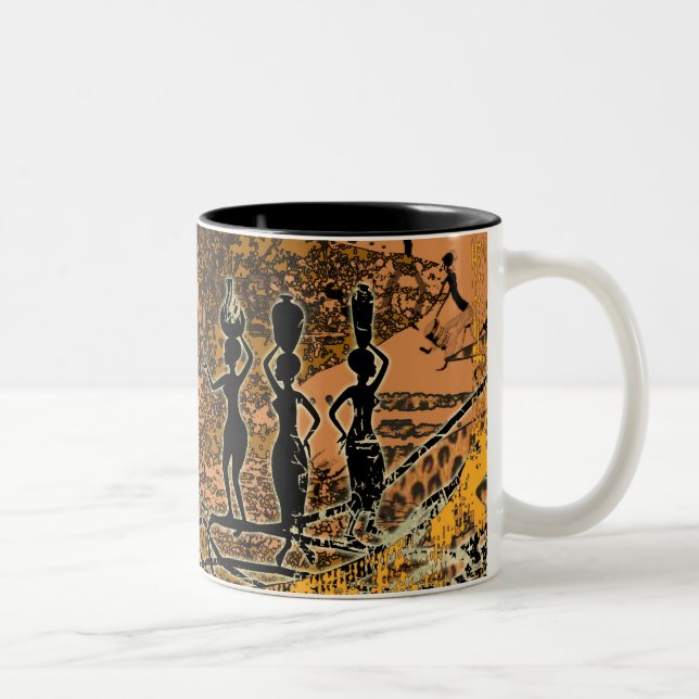 De Café Em Dois Tons Caneca africana das mulheres (Direita)