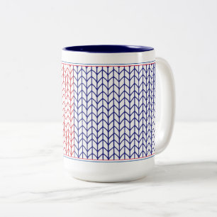 DE CAFÉ EM DOIS TONS CANECA ALTA NAVY COM DUAS CORES AMERICAN KNIT