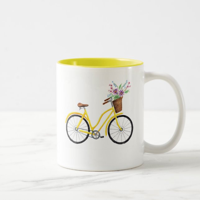 De Café Em Dois Tons Caneca amarela doce da bicicleta (Direita)