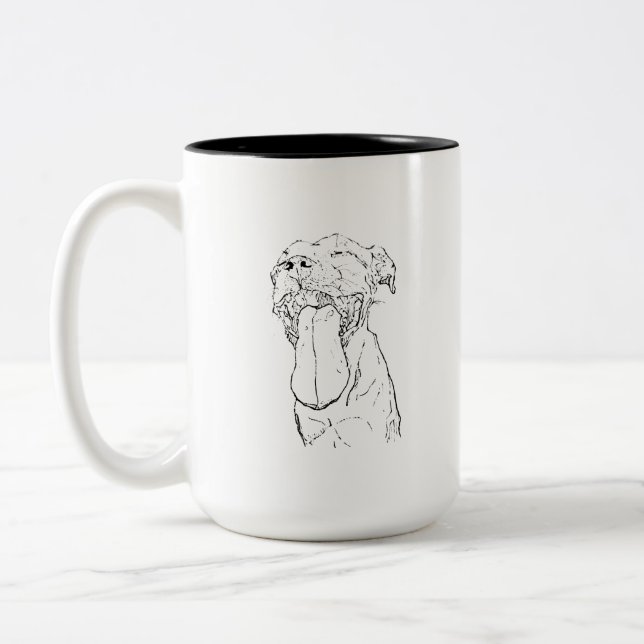 De Café Em Dois Tons Caneca American Staffordshire Terrier (Esquerda)
