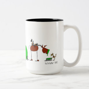 De Café Em Dois Tons Caneca animal bonito dos desenhos animados