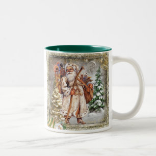 De Café Em Dois Tons Caneca antiquado do papai noel