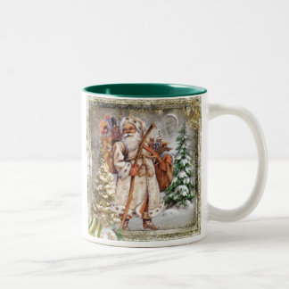 De Café Em Dois Tons Caneca antiquado do papai noel