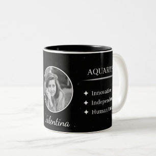 De Café Em Dois Tons Caneca Aquário com Foto e Nome Personalizados - Tr