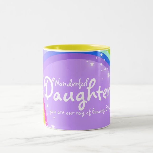 De Café Em Dois Tons Caneca arco-íris violeta filha maravilhosa (Centro)
