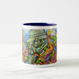 De Café Em Dois Tons Caneca ardente da arte do homem pelo nerd