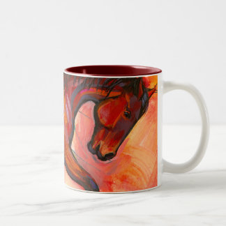 De Café Em Dois Tons Caneca arqueada do cavalo do pescoço