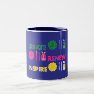 De Café Em Dois Tons Caneca Artsy Spring Knolling