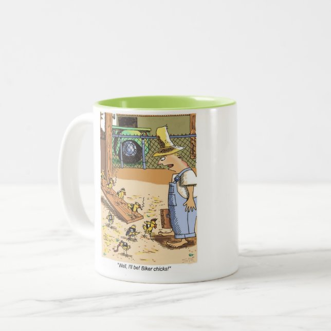 De Café Em Dois Tons Caneca "as originais" Biker Chicks (Frente Esquerda)