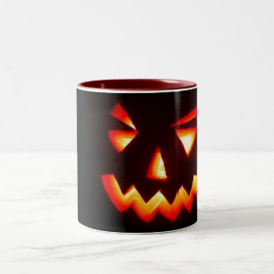 De Café Em Dois Tons caneca assustador da abóbora do Dia das Bruxas