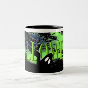 De Café Em Dois Tons Caneca assustador do Dia das Bruxas