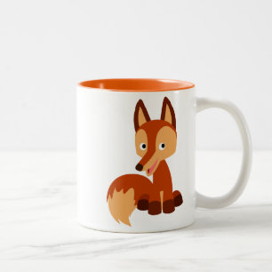 De Café Em Dois Tons Caneca astuto bonito do Fox dos desenhos animados
