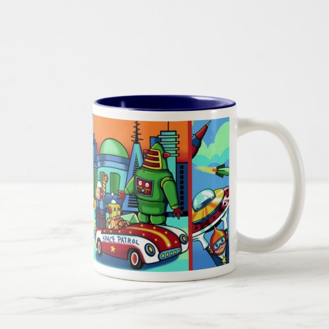 De Café Em Dois Tons Caneca atômica da cidade (Direita)