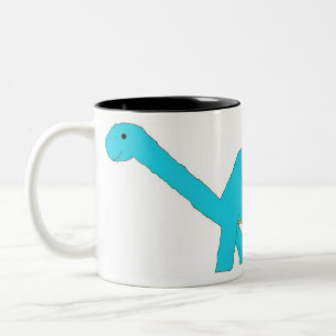 De Café Em Dois Tons Caneca azul do apatosaurus