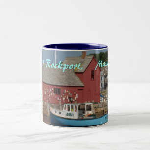 De Café Em Dois Tons Caneca azul do barco do motivo #1