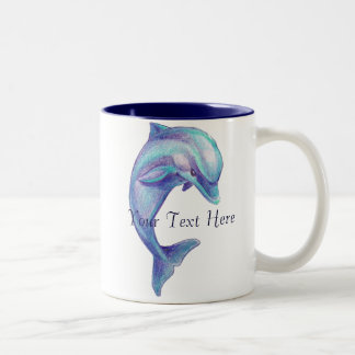De Café Em Dois Tons Caneca azul do golfinho