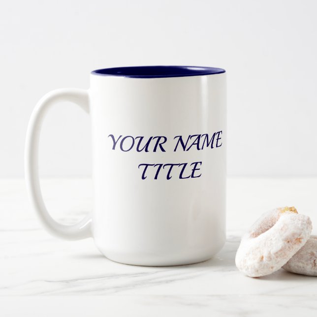 De Café Em Dois Tons Caneca azul escura (Com Donut)