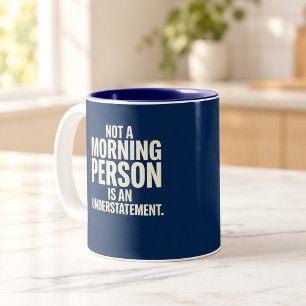 De Café Em Dois Tons Caneca Azul Marinho Não é uma Pessoa Matutina