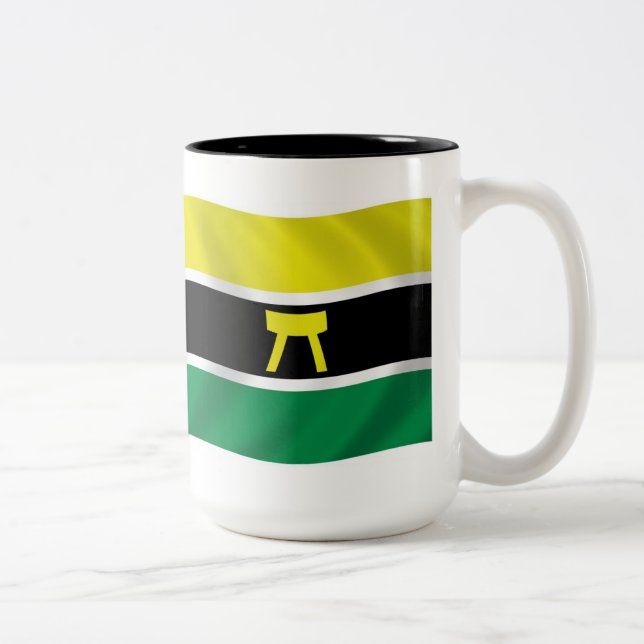 De Café Em Dois Tons Caneca Bandeira do Povo Ashanti (Direita)