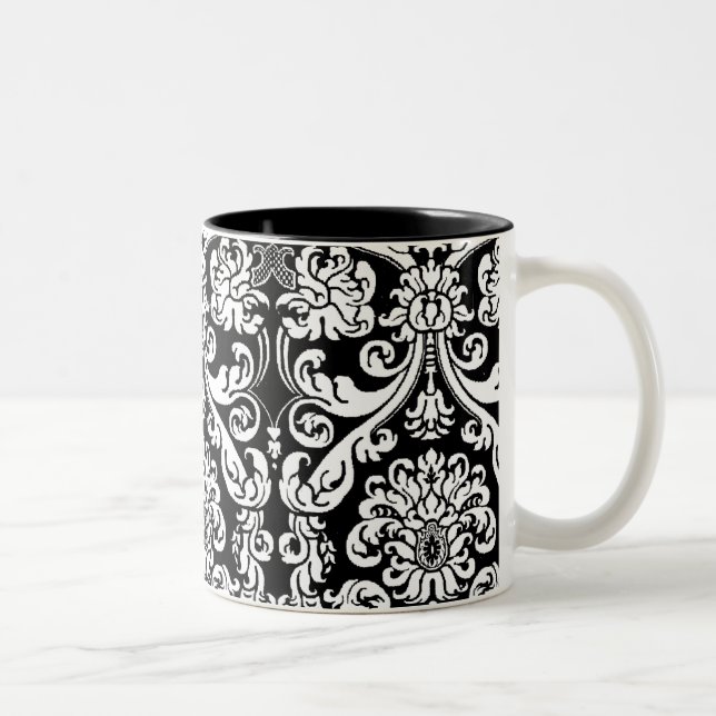 De Café Em Dois Tons Caneca barroco do damasco (Direita)