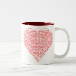 De Café Em Dois Tons Caneca binária do coração