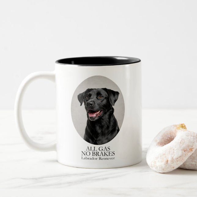 De Café Em Dois Tons Caneca Black Lab Tudo Gasolina Sem Freio (Com Donut)