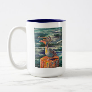 De Café Em Dois Tons Caneca Blue Pelican Gallery, colorida e atrevida!
