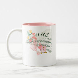 De Café Em Dois Tons Caneca Blushing Chick & Watercolor Flowers | Vinta