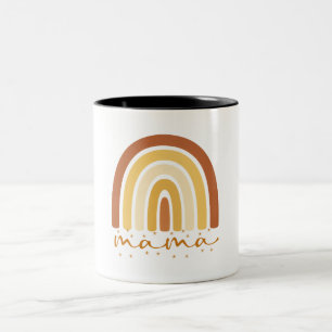 De Café Em Dois Tons Caneca Boho Doodle Coração Arco-Íris
