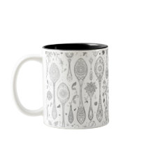 Caneca Boho-Style - Coluna Intricada Preta e Branc