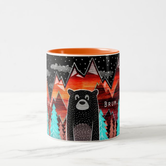 De Café Em Dois Tons Caneca bonito com urso (Centro)