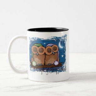 De Café Em Dois Tons Caneca bonito das corujas do sono