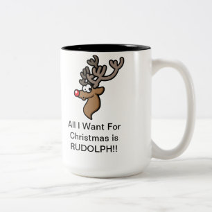 De Café Em Dois Tons Caneca bonito do Natal para caçadores dos cervos