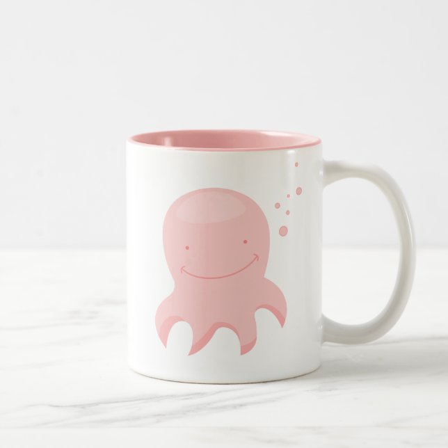 De Café Em Dois Tons Caneca bonito do polvo do bebê dos desenhos (Direita)