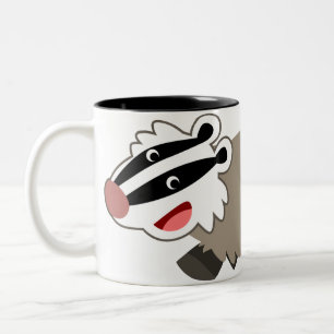 De Café Em Dois Tons Caneca bonito do texugo dos desenhos animados