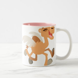 De Café Em Dois Tons Caneca bonito do Voar-Camelo dos desenhos animados