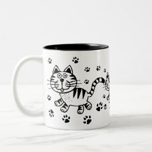 De Café Em Dois Tons Caneca bonito dos impressões do gato & da pata