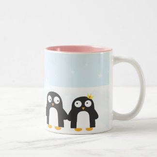 De Café Em Dois Tons Caneca bonito dos pinguins