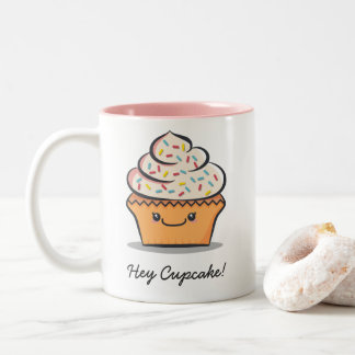 De Café Em Dois Tons Caneca bonito personalizada do cupcake