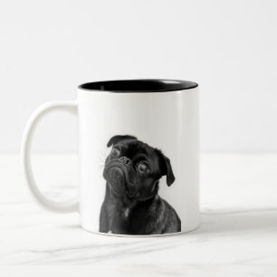 De Café Em Dois Tons Caneca bonito preta do Dois-Tom do Pug
